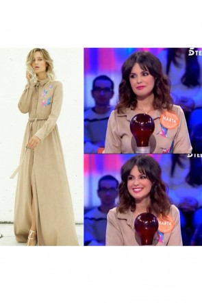 Marta torne con el vestido de antelina camisero de apparentia en el programa pasapalabra