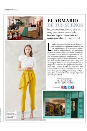 reportaje en revista Elle sobre firma de moda apparentia