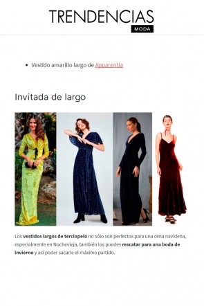 vestido terciopelo invitadas largo navidad de apparentia revista trendencias