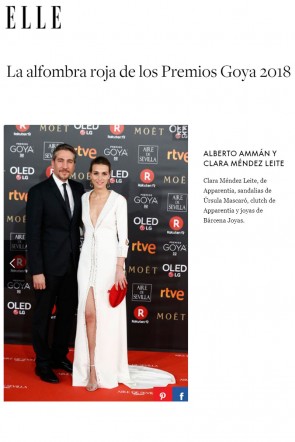 clara mendezleite y alberto ammann goya 2018 vestido largo de apparentia