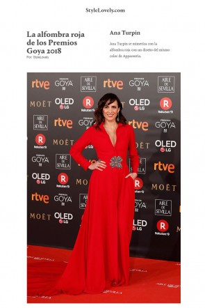 ana turpin con vestido camisero rojo alfombra goya stilylovely.com vestida de apparentia