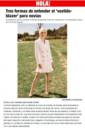 el vestido esmoquin blanco corto de apparentia destacado en revista hola para novias wedding dress