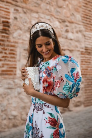 invitada perfecta co vestido de tul bordado flores de apparentia para boda madre de bautizo o comunion 