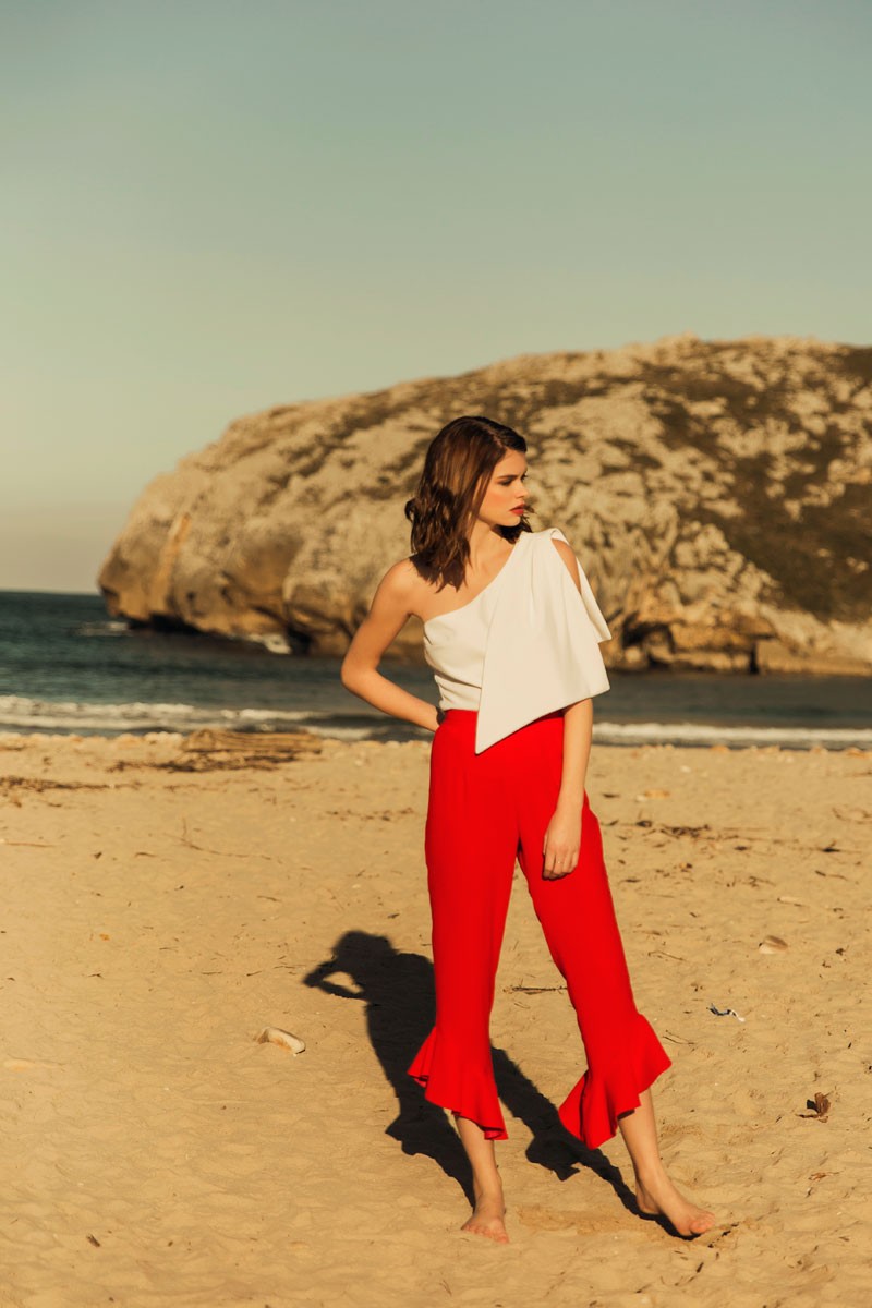 comprar pantalones rojos de fiestas para invitadas bodas eventos graduaciones comuniones apparentia